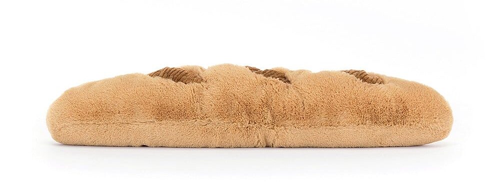 An image of a baguette jellycat from behind